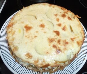 Baked Pear and Goats Cheese cheescake