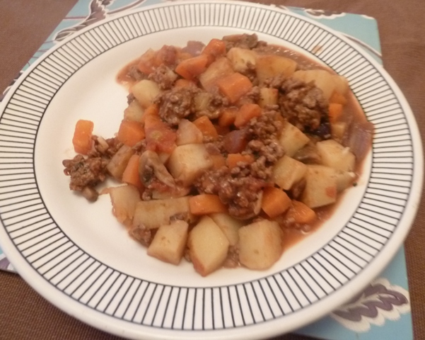Mince beef hash on a plate