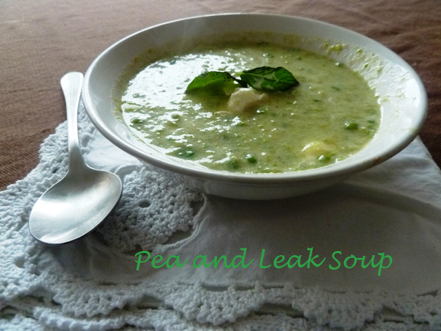 Pea and leek soup