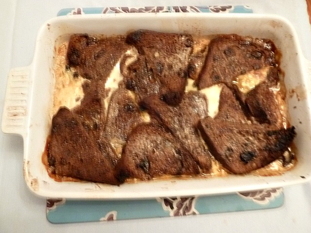 Soreen bread and butter pudding