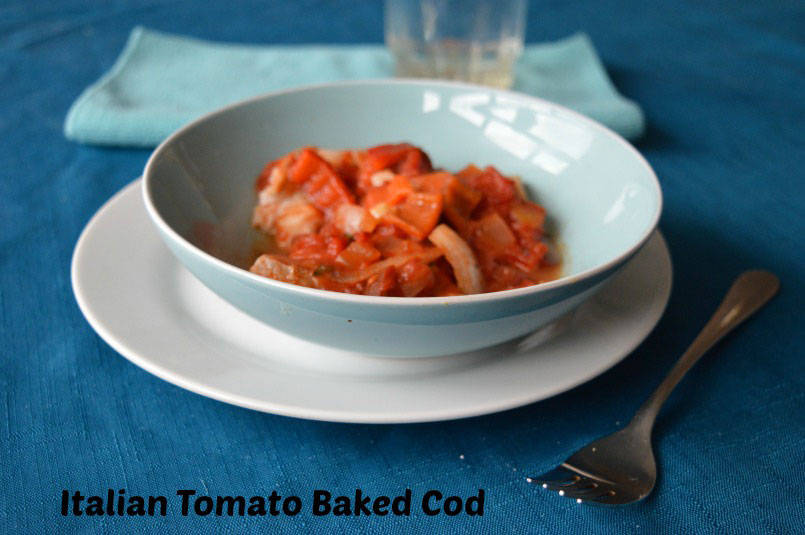 A cod fish bake in a tasty tomato sauce, quick and easy to prepare
