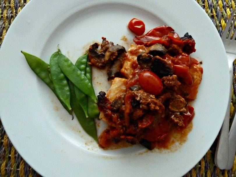 Cod with chorizo and tomato