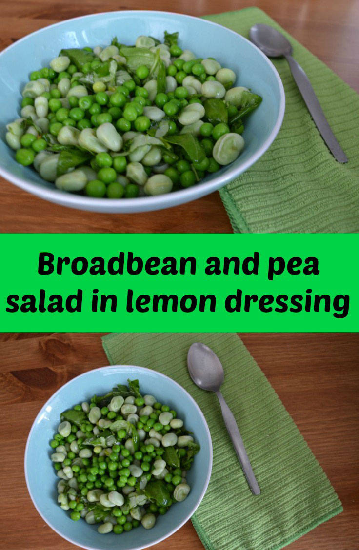 broad bean salad in lemon dressing