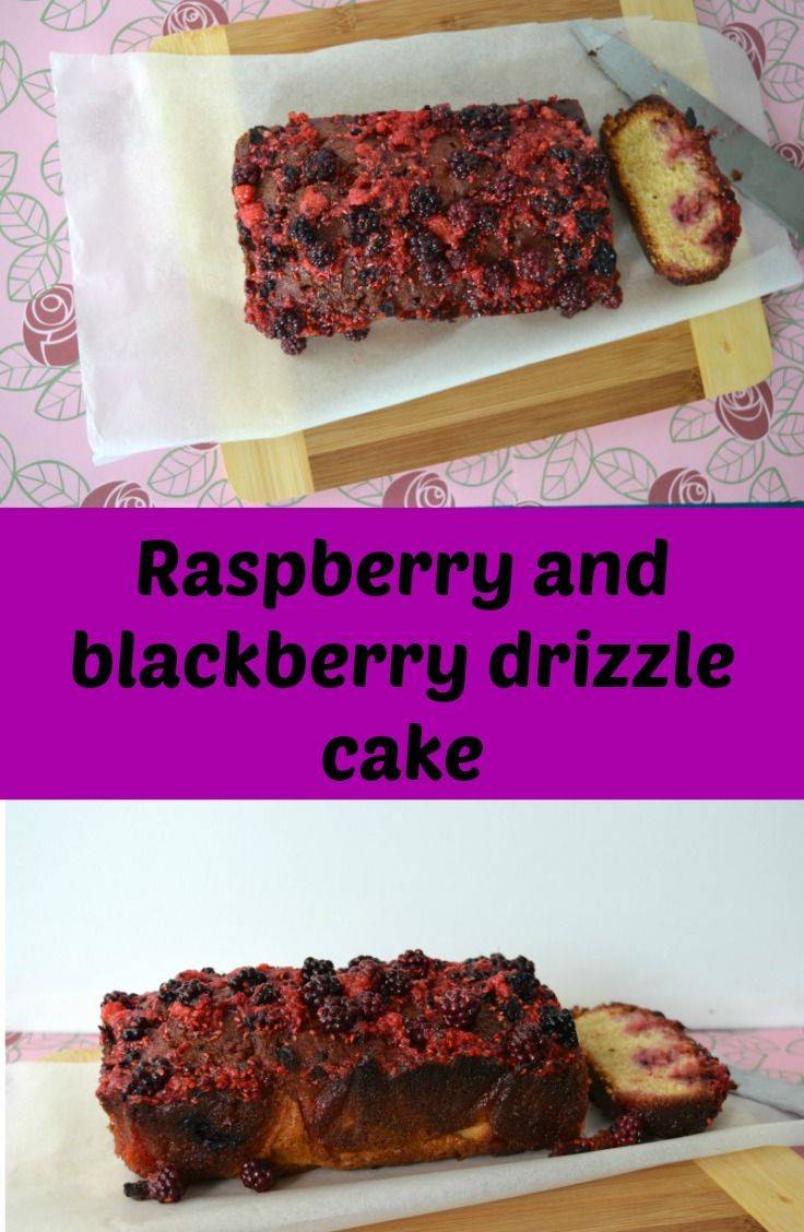 Raspberry and blackberry drizzle cake