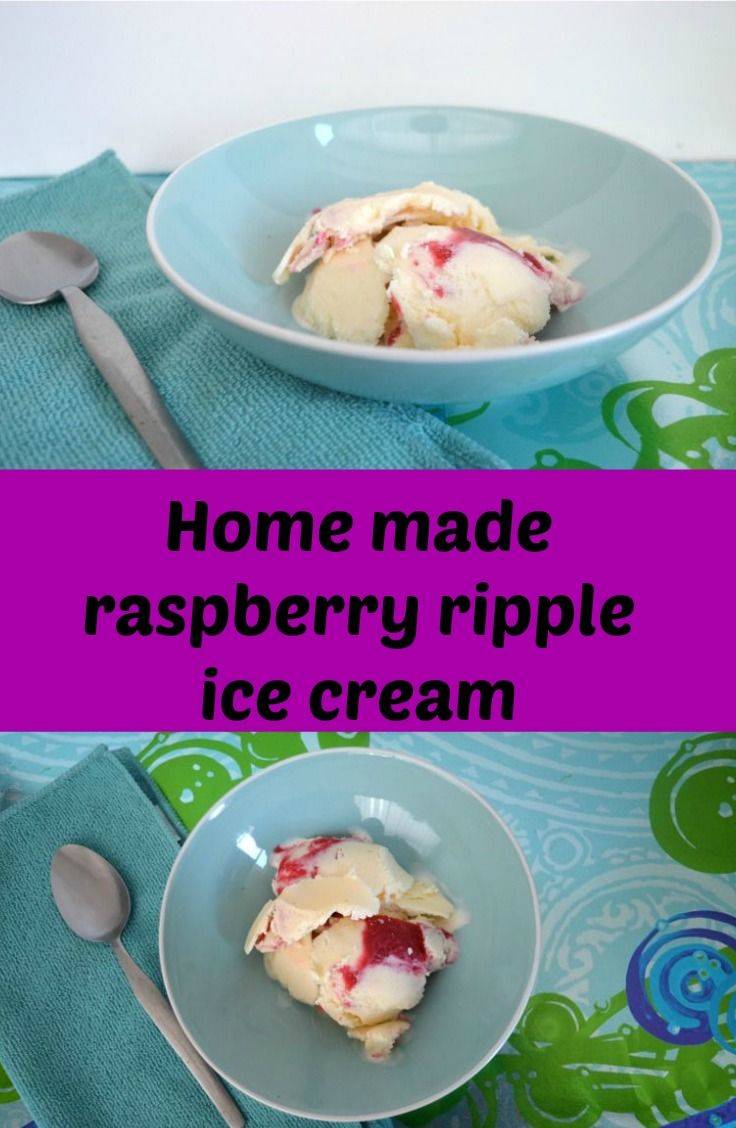 home made raspberry ripple ice cream 