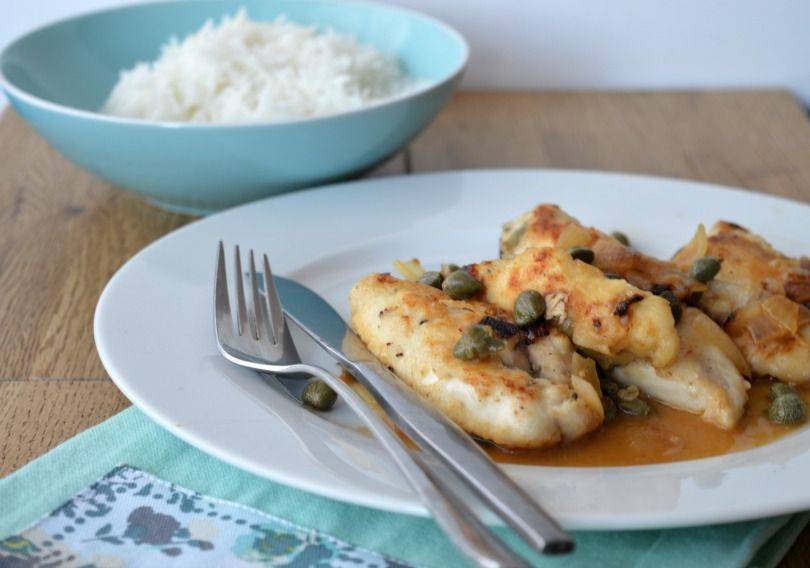 Turkey piccata with lime sauce
