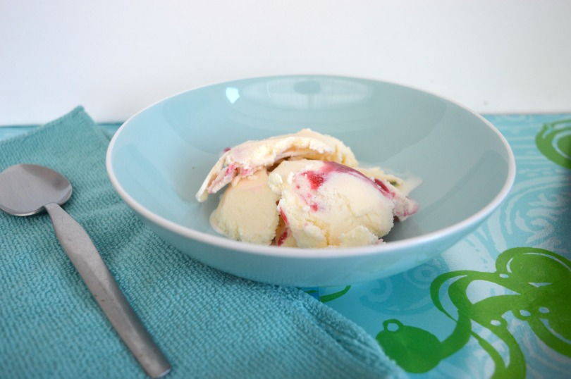 home made raspberry ripple ice cream