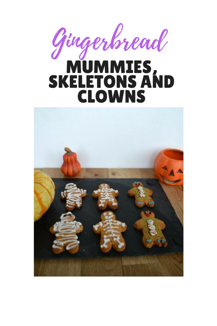 Gingerbread mummies, skeletons and clowns. A perfect Halloween bake