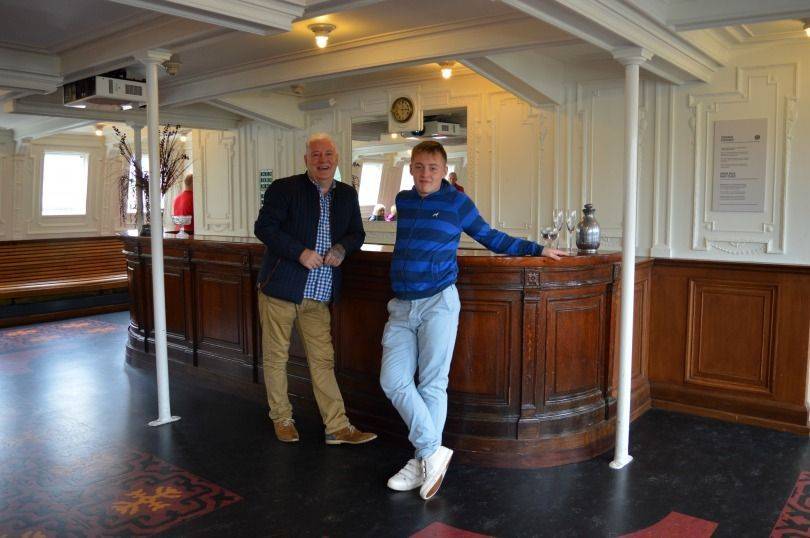 Inside the SS Nomadic, at the bar