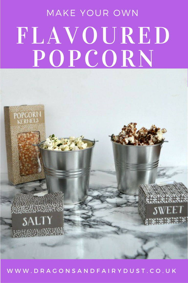 Two flavoured popcorn recipes, savoury chilli kale popcorn and sweet coconut and chocolate popcorn. Quick and simple to make