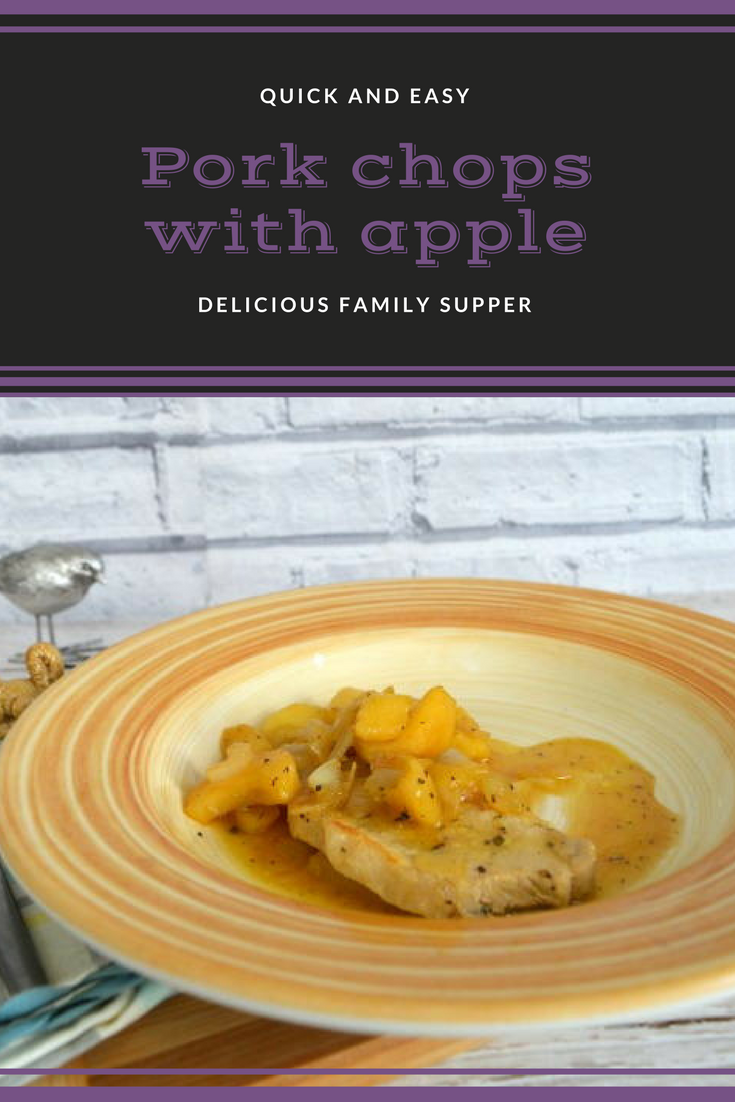 Simple pork chops with apples and onions recipe