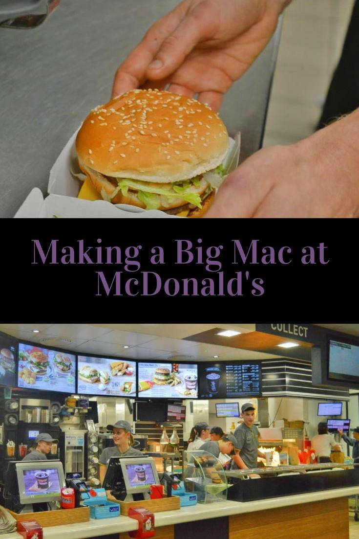 Making a big mac at McDonald's. 