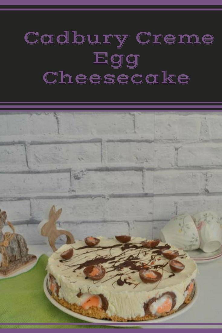 Cadbury creme egg cheesecake. A delicious no bake cheesecake perfect for Easter. Click for the recipe