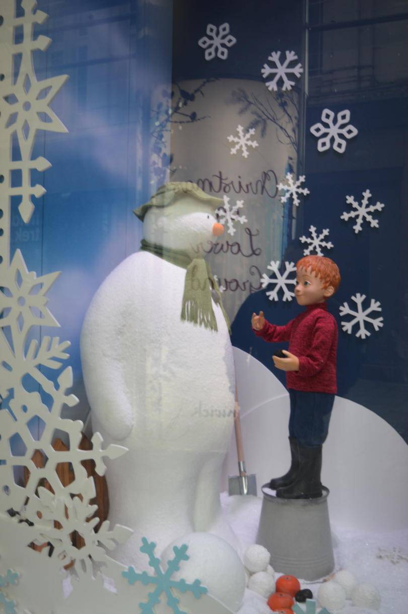 Fewick's Christmas windows - the snowman meets James