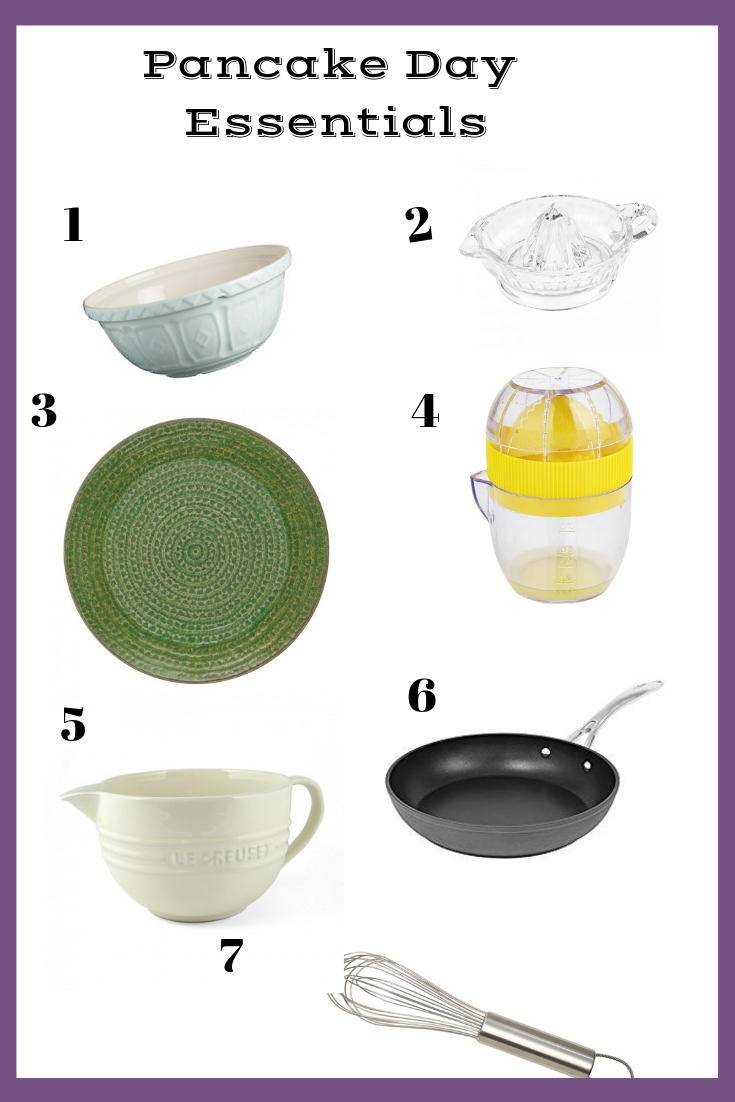 A selection of useful products for making pancakes