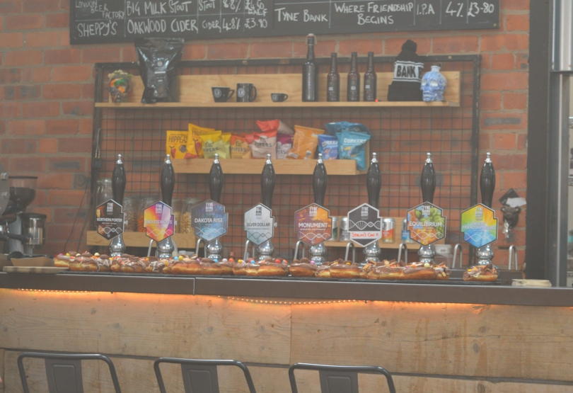 Beer taps at Tyne Bank Brewery