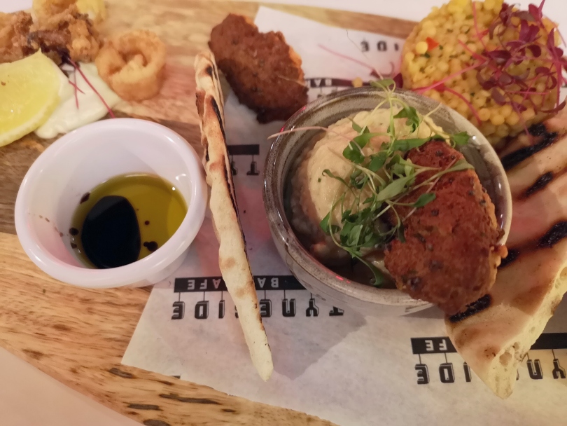 Moroccan sharing board at the Tyneside bar cafe