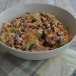 Carrot and raisin salad in a bowl