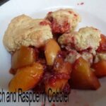 Peach and raspberry cobbler