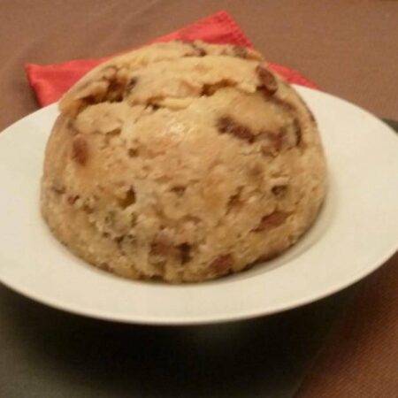 St Stephens Pudding - a delicious apple pudding on a plate