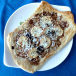 Goats cheese, apple and onion tart