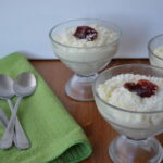 Strawberry and coconut rice pudding