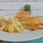 Ham and cheese toastie on a plate