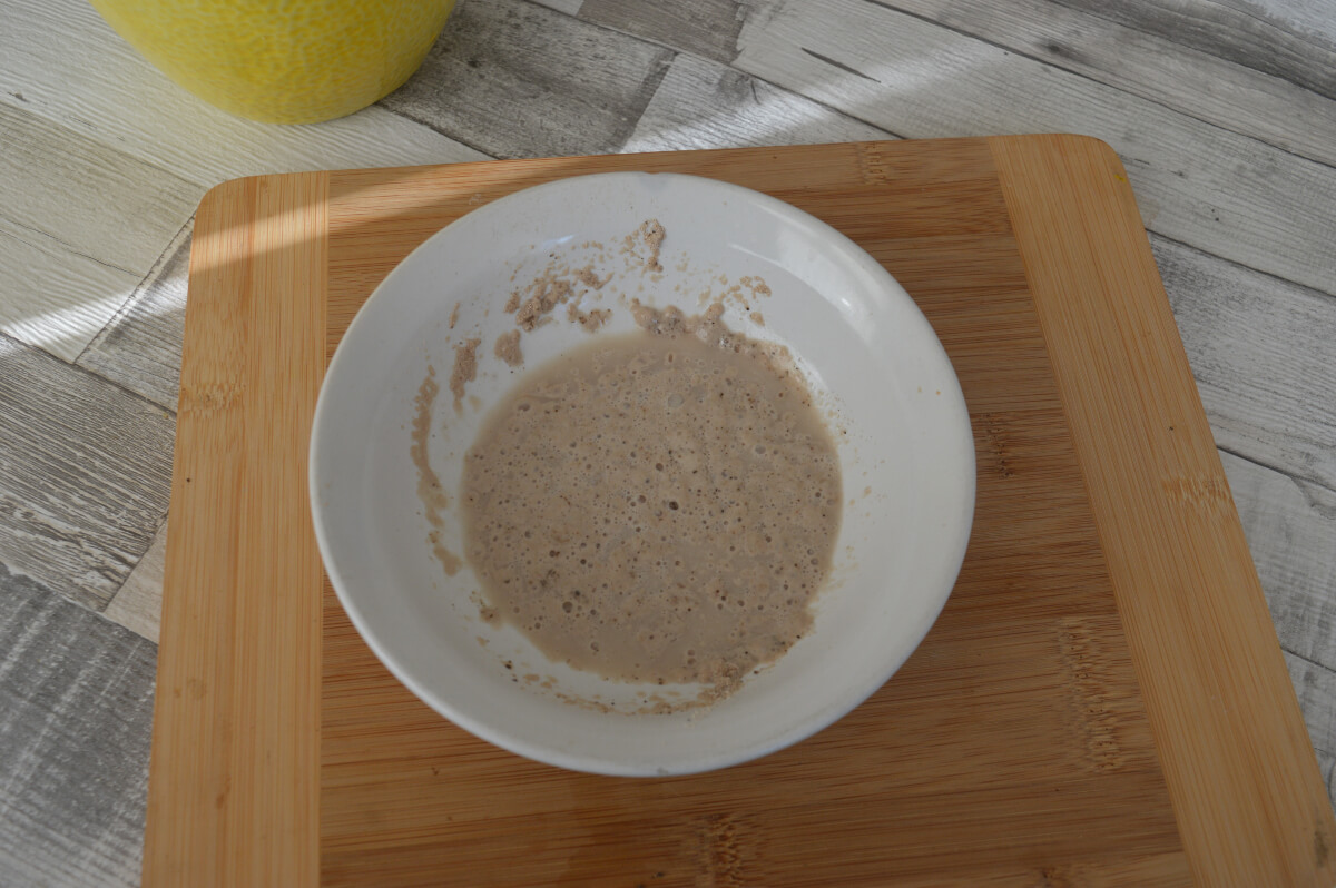 Yeast, sugar and water in a bowl