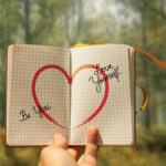 heart drawn on notebook