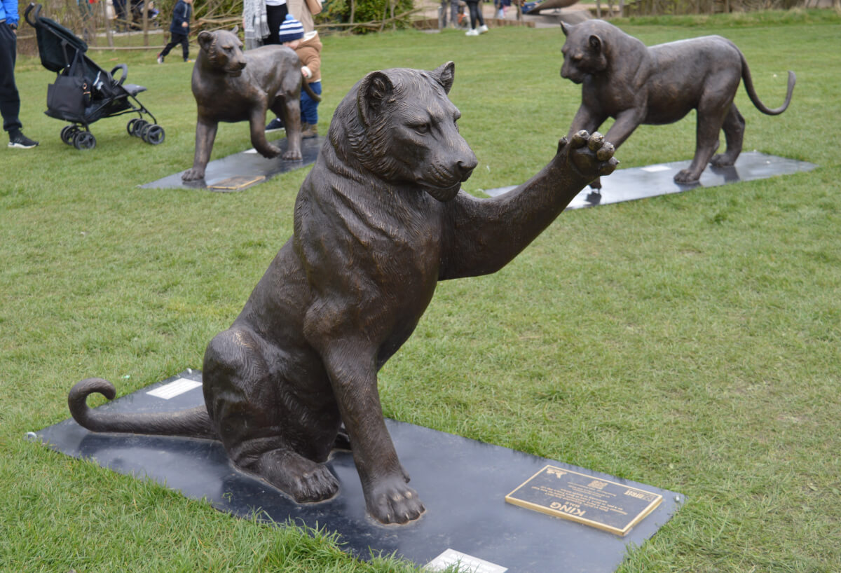 Lion statues in Exhibition park Newcastle