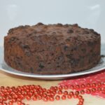 Traditional stir it up Sunday Christmas cake on a plate