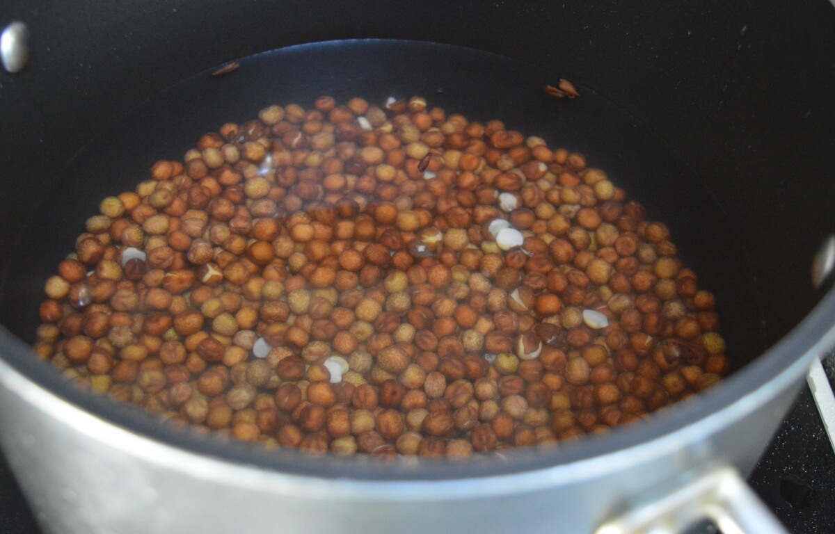 Carlin peas in a pan ready to simmer