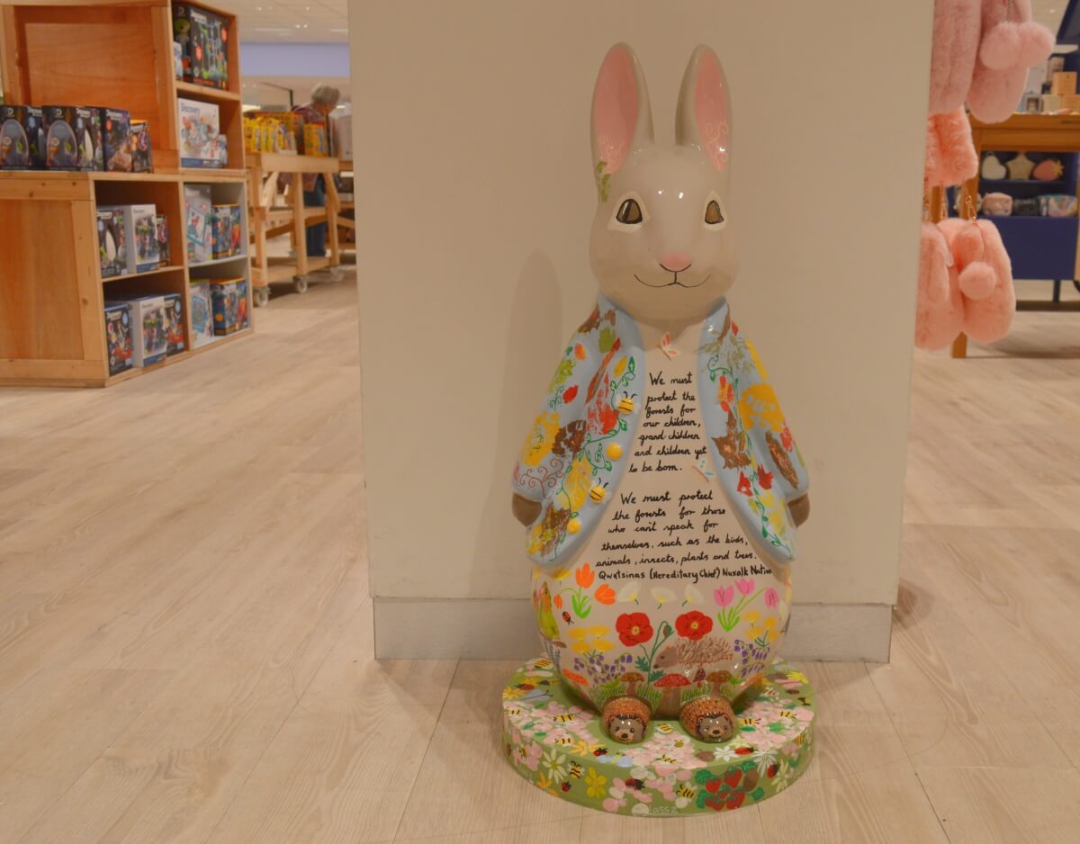Woodland Whiskers woodland Peter Rabbit fluffle with hedgehog feet at Fenwick Newcastle