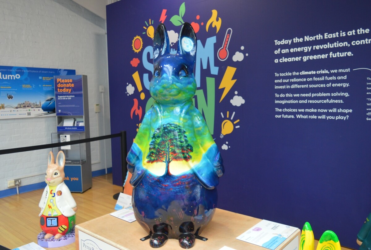 The Dream Peter Rabbit sculpture by Darren Mundy at the Discovery Museum in Newcastle